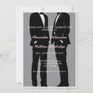 Elegant Modern Gay Men Wedding Invitation