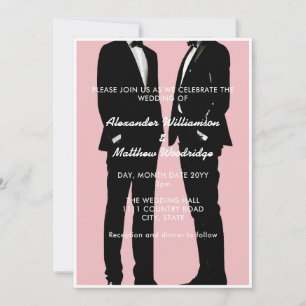 Elegant Modern Gay Men Wedding Invitation