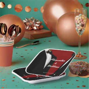 Elegant Modern Gay Men Wedding Paper Plate