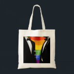 Elegant Modern Gay Men Wedding Rainbow Gift Tote Bag<br><div class="desc">The Gay Men Wedding Elegant Modern collection offers a complete suite of coordinating stationery and accessories designed for two grooms. Two grooms in classic black tuxedos against a vibrant rainbow Pride flag, with bold brush script typography that brings a retro-nostalgic edge to a modern celebration. Every piece is fully customizable...</div>