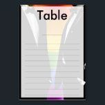 Elegant Modern Gay Men Wedding Rainbow Guest List Table Number<br><div class="desc">The Gay Men Wedding Elegant Modern collection offers a complete suite of coordinating stationery and accessories designed for two grooms. Two grooms in classic black tuxedos against a vibrant rainbow Pride flag, with bold brush script typography that brings a retro-nostalgic edge to a modern celebration. Every piece is fully customizable...</div>
