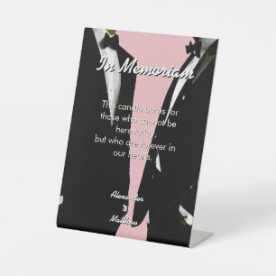 Elegant Modern Gay Men Wedding Rainbow In Memoriam Pedestal Sign