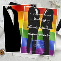 Elegant Modern Gay Men Wedding Rainbow