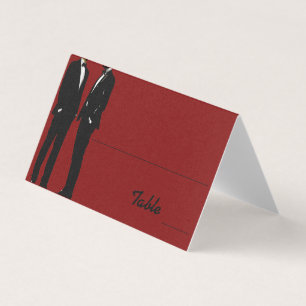 Elegant Modern Gay Men Wedding Rainbow Place Cards