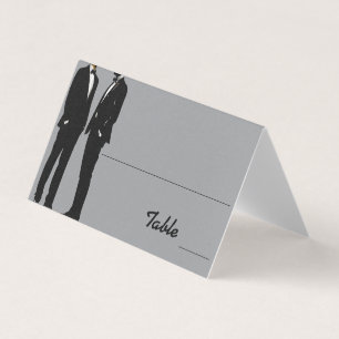 Elegant Modern Gay Men Wedding Rainbow Place Cards