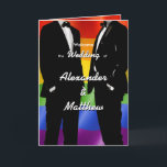 Elegant Modern Gay Men Wedding Rainbow Program  Programme<br><div class="desc">The Gay Men Wedding Elegant Modern collection offers a complete suite of coordinating stationery and accessories designed for two grooms. Two grooms in classic black tuxedos against a vibrant rainbow Pride flag, with bold brush script typography that brings a retro-nostalgic edge to a modern celebration. Every piece is fully customizable...</div>