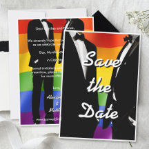 Elegant Modern Gay Men Wedding Rainbow