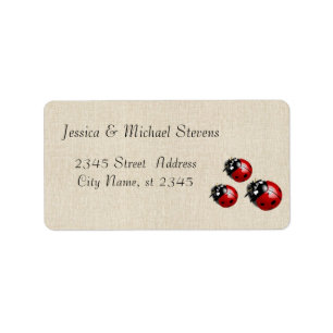 Elegant modern gentle wedding ladybugs label