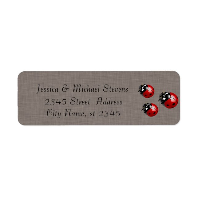 Elegant modern gentle wedding ladybugs linen (Front)