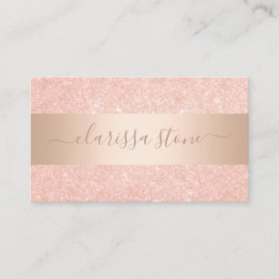 Elegant modern geometric copper rose gold glitter business card
