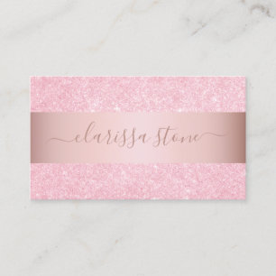 Elegant modern geometric rose gold glitter business card