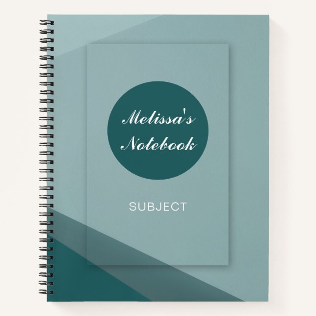 Elegant Modern Geometric Script Personalised Notebook (Front)