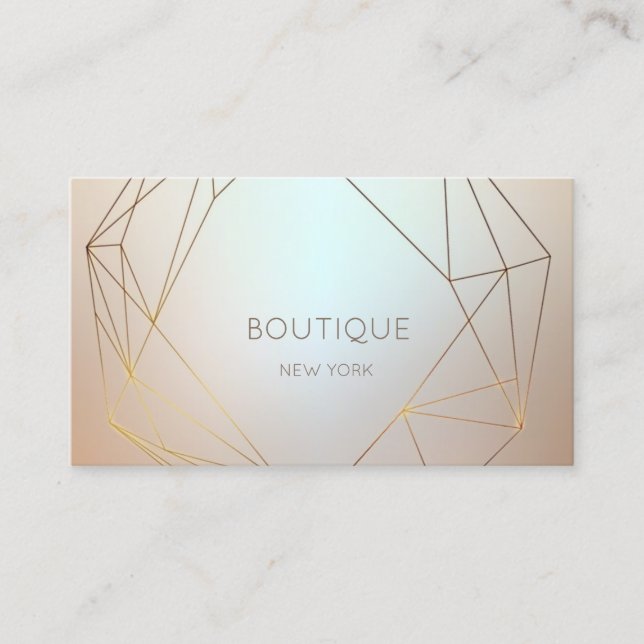 Elegant Modern  Geometric,Shiny Business Card (Front)