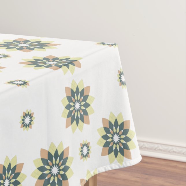 Elegant Modern Geometric Star Bursts Tablecloth (In Situ)