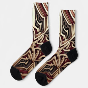 Elegant Modern Geometric Star Patterned Socks