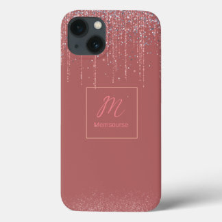 Elegant Modern Gift Luxury Rose Gold Glitter iPhone 13 Case