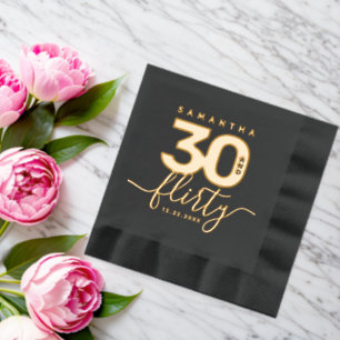 Elegant Modern Girly 30 and Flirty Foil Napkins