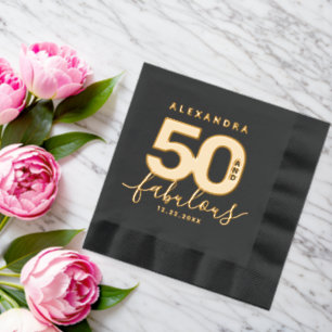 Elegant Modern Girly 50 and Fabulous Foil Napkins