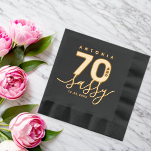 Elegant Modern Girly 70 and Sassy Foil Napkins