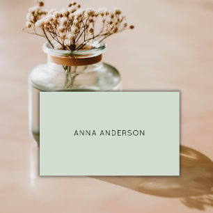 Elegant Modern Girly Light Green Salon Beauty Spa Business Card