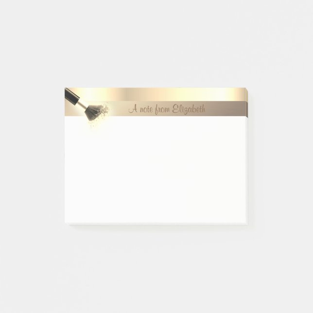 Elegant Modern Girly,Makeup Brush -  Personalised Post-it Notes (Front)