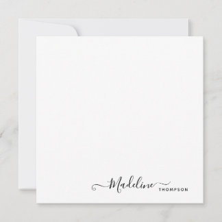 Elegant Modern Girly Script Black Card