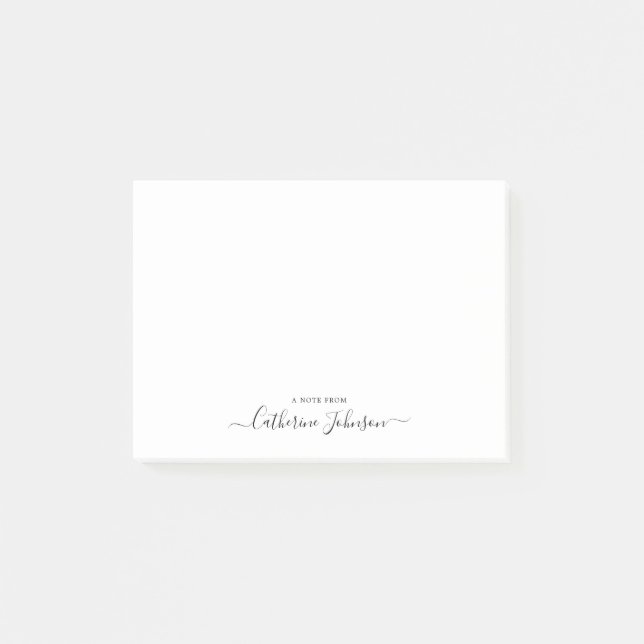 Elegant Modern Girly Script Calligraphy Note From (Front)