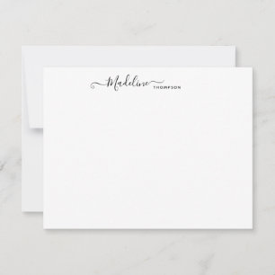 Elegant Modern Girly Script Centre Black Note Card