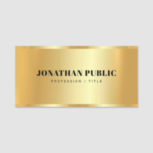 Elegant Modern Glam Faux Gold Template Custom Name Tag