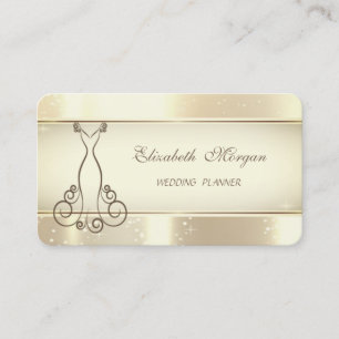 Elegant Modern Glamorouse ,Faux Gold,Bokeh,Dress Business Card