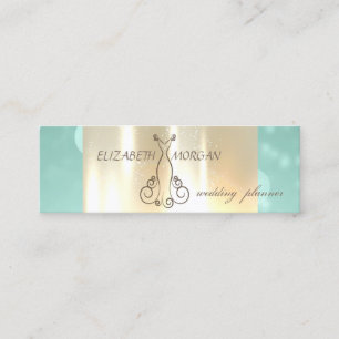 Elegant Modern Glamorouse ,Faux Gold,Bokeh,Dress Mini Business Card