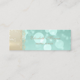 Elegant Modern Glamorouse ,Faux Gold,Bokeh,Lace Mini Business Card