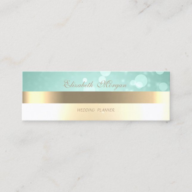 Elegant Modern Glamorouse ,Faux Gold,Bokeh Mini Business Card (Front)