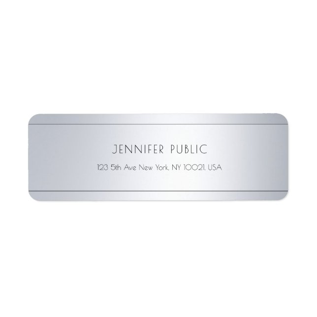 Elegant Modern Glamour Silver Return Address (Front)