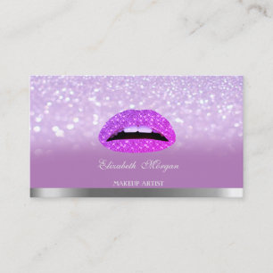 Elegant Modern,Glitter Bokeh Ombre Lips Business Card
