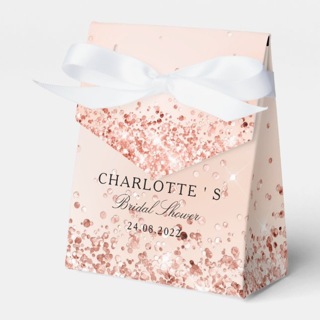Elegant Modern  Glitter Bridal Shower Geschenkscha Favour Box (Front Side)