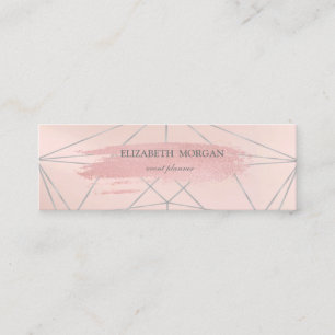 Elegant Modern Glitter Brush Stroke, Geometric Mini Business Card