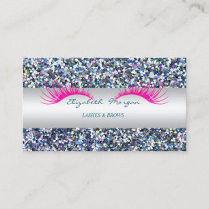Elegant Modern Glitter, Faux Lashes Business Card