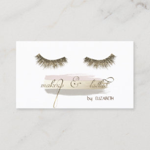 Elegant  Modern,Glitter Lashes, Brush Stroke Business Card