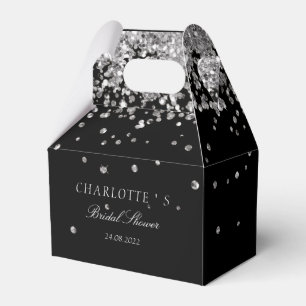 Elegant Modern Glitter Silber Bridal Shower Favour Box