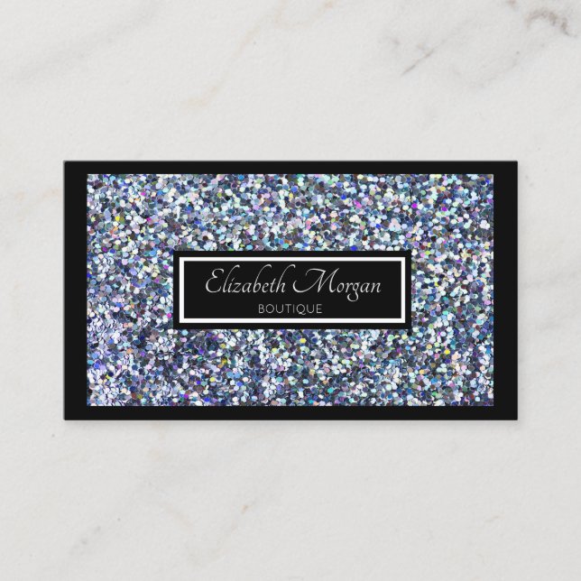 Elegant Modern Glitter,Sparkles, Frame Business Card (Front)