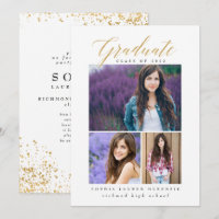 Elegant modern gold abstract speckled graduation i