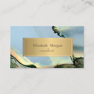 Elegant Modern Gold Alcohol Ink Business Card