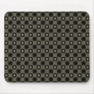 Elegant Modern Gold Art Deco Squares Tiles Pattern Mouse Pad