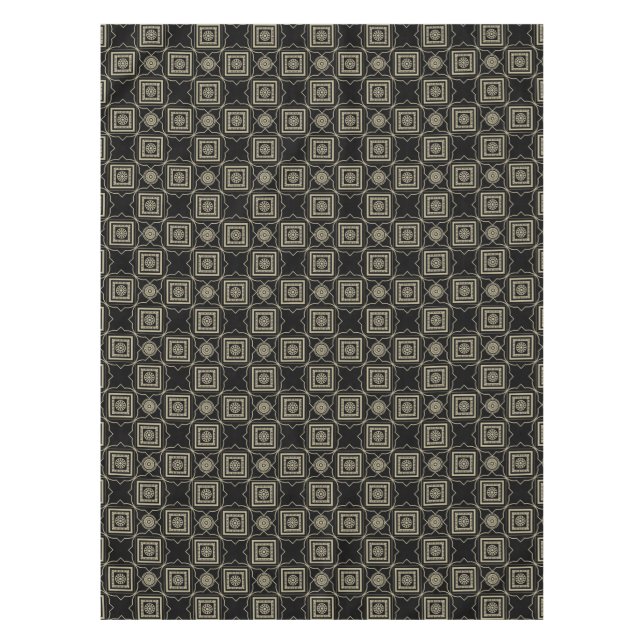 Elegant Modern Gold Art Deco Squares Tiles Pattern Tablecloth (Front)