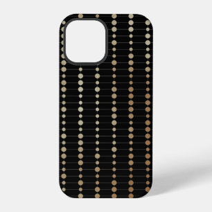 Elegant Modern Gold Beads Circles Dots Pattern iPhone 12 Pro Case