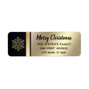 Elegant modern gold / black Christmas snowflake