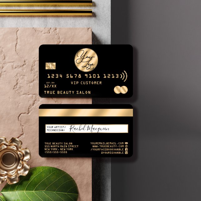 Elegant Modern Gold Black Credit Card Logo (Creator Uploaded)