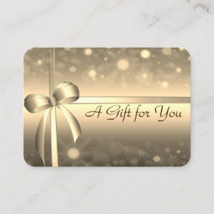 Elegant Modern Gold Bow Shiny Discount Card