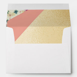 Elegant Modern Gold Brush Wedding Invitation Envelope